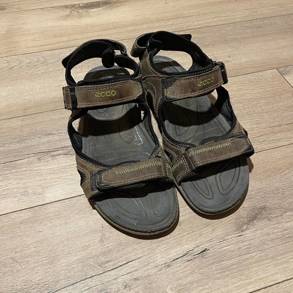 Ecco Men's Offroad Sandal Brown Leather‎ Outdoor Sandal Size 43 US 12 - Picture 1 of 8